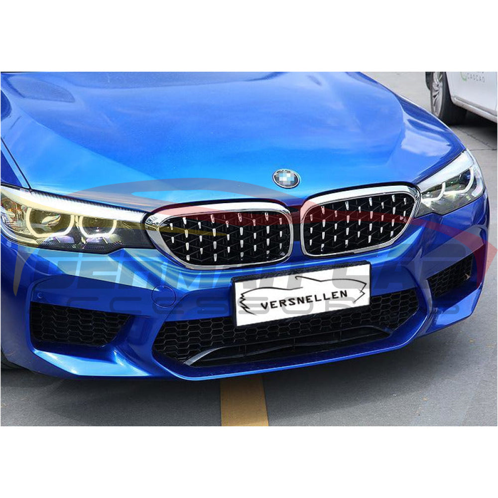 2017-2020 Bmw 5-Series Diamond Kidney Grilles | G30 Chrome With Middle